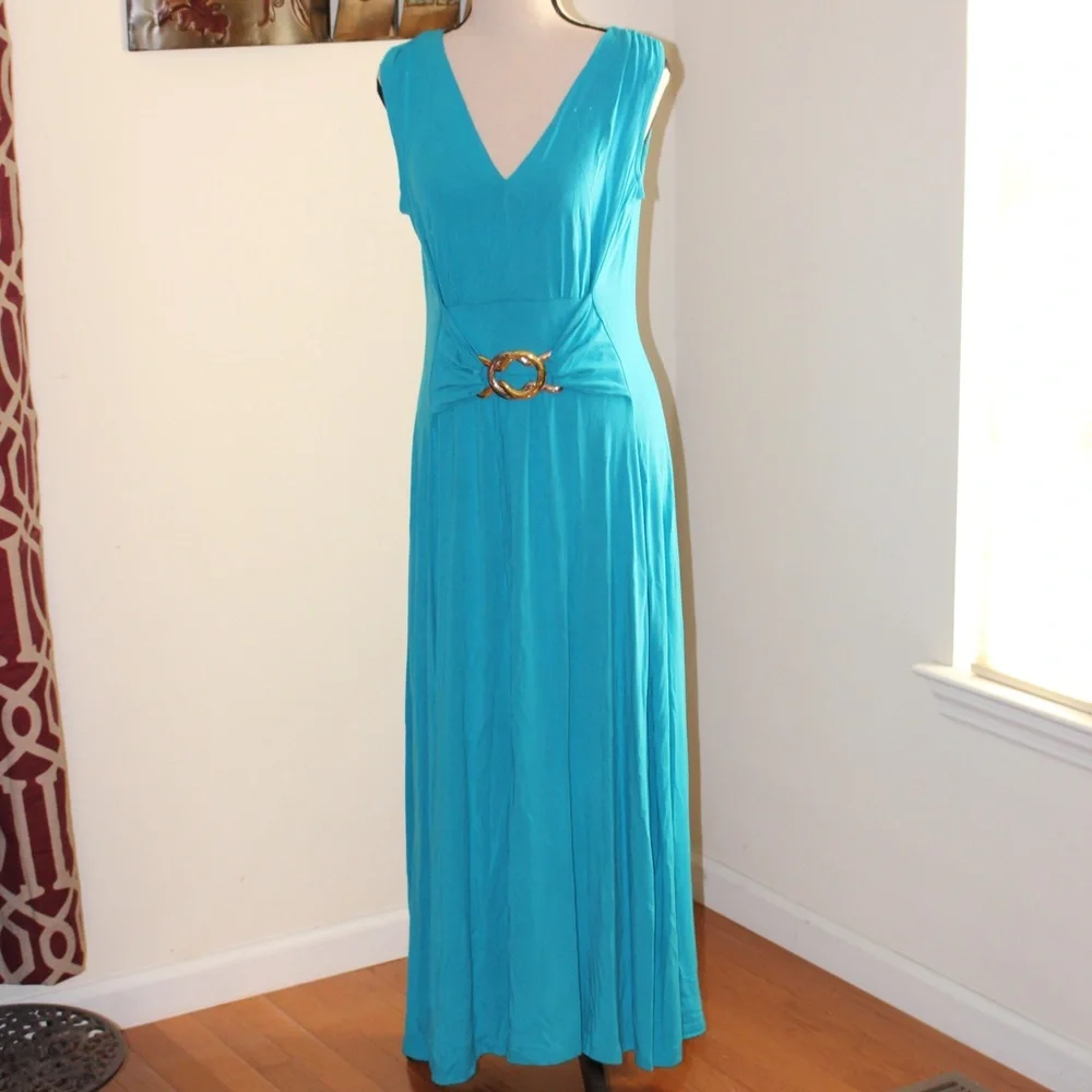Liz Lange, sleeveless turquoise dress..... - Picture 2 of 12